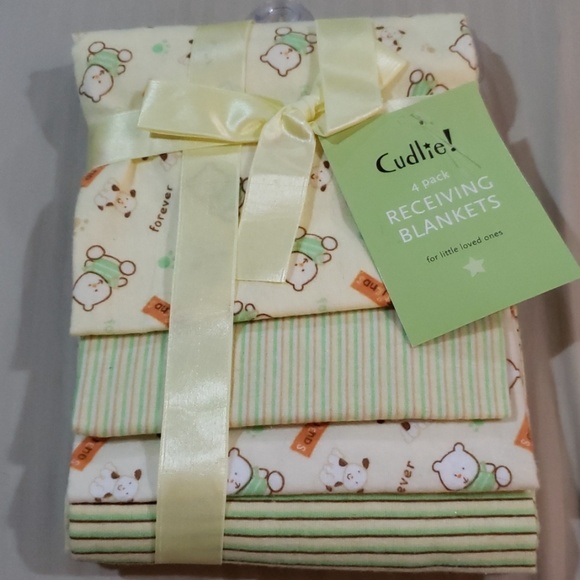 NIP 4 Pack Neutral Receiving Blankets - Picture 1 of 2